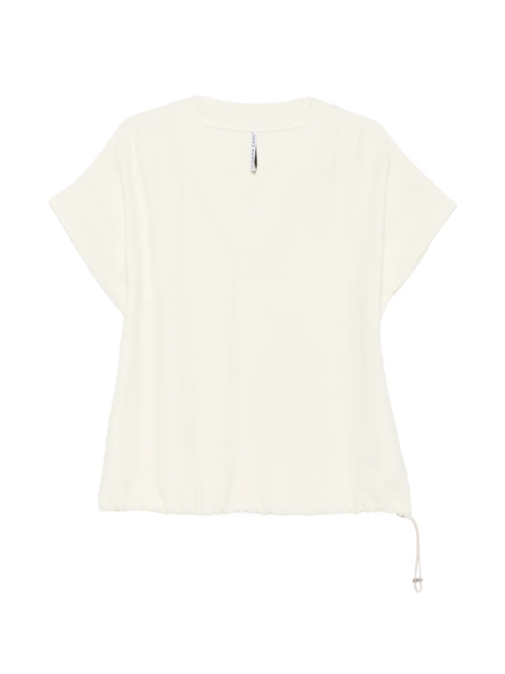 Liviana Conti drawstring V-neck T-shirt - Toni neutri