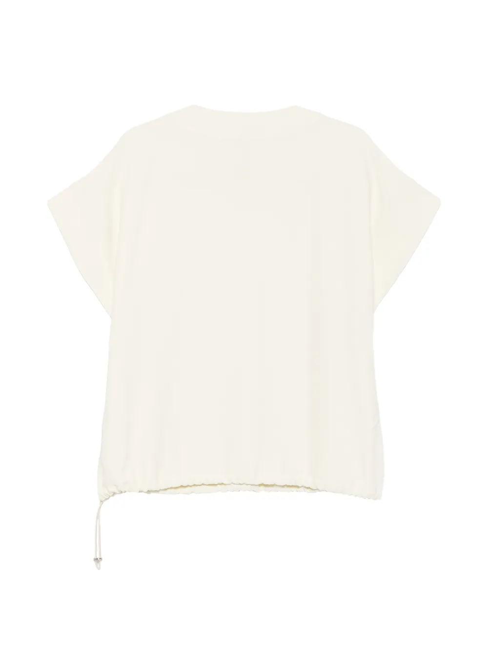 Liviana Conti T-shirt met trekkoord en V-hals Beige