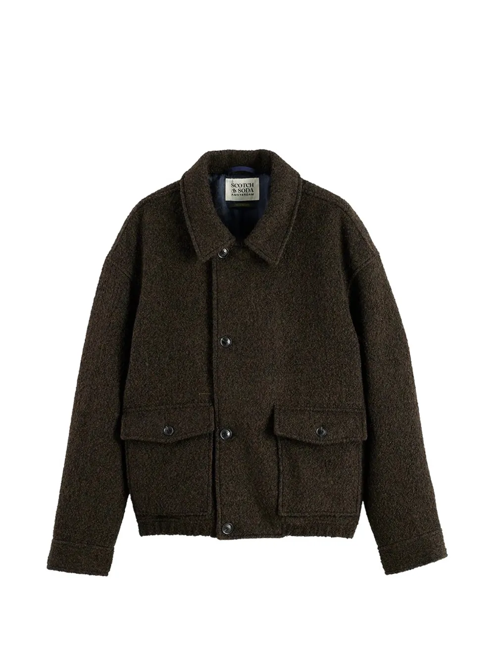 Scotch & Soda bouclé button-up coat - Marrone
