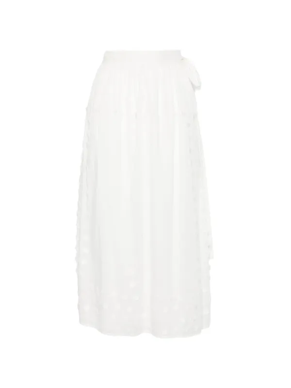 Ulla Johnson Kyla Midi Wrap Skirt in White