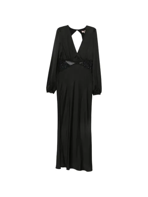 TWINSET Rückenfreies Maxikleid mit Spitzeneinsatz