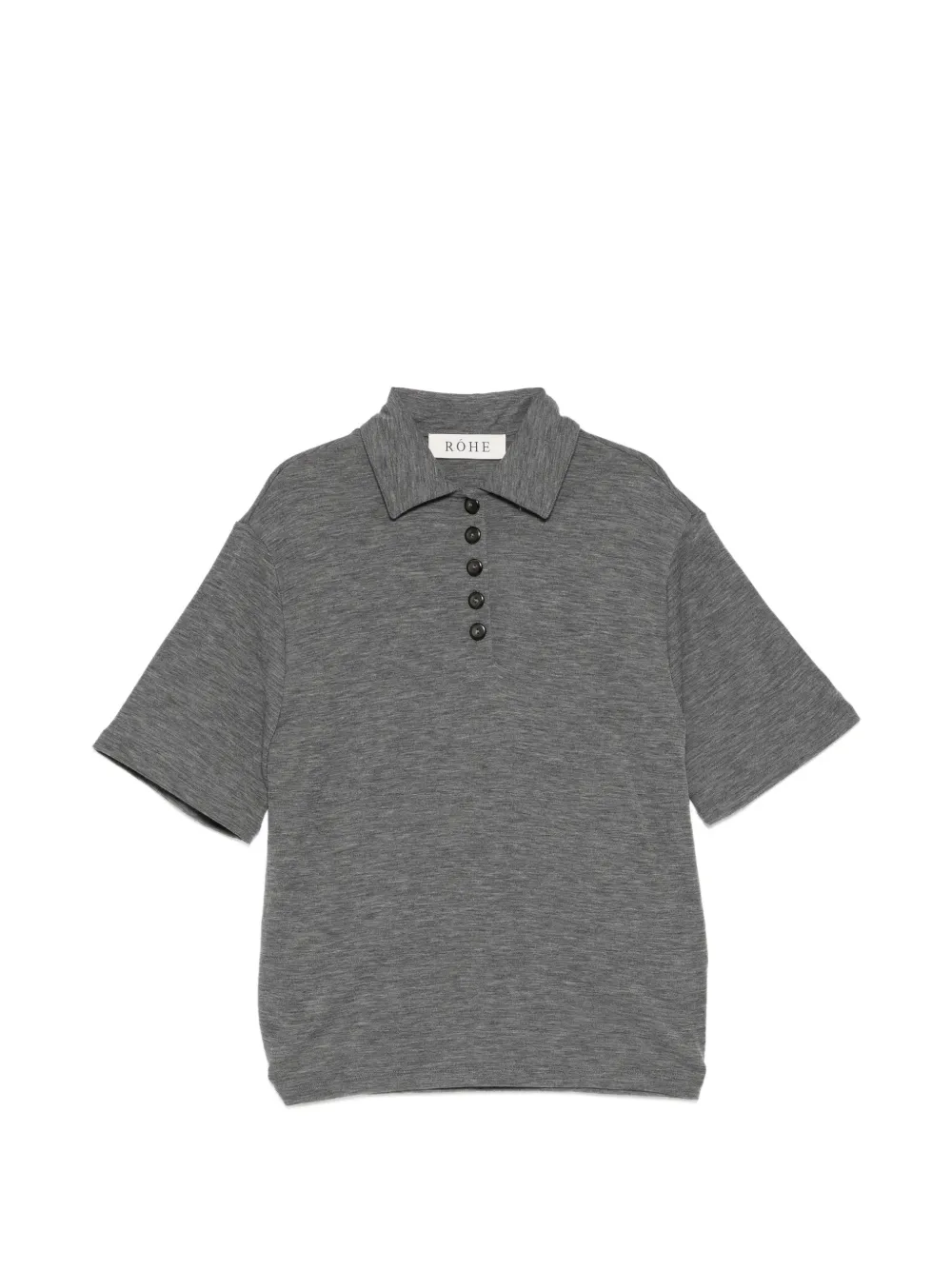 Róhe knitted polo top - Grigio