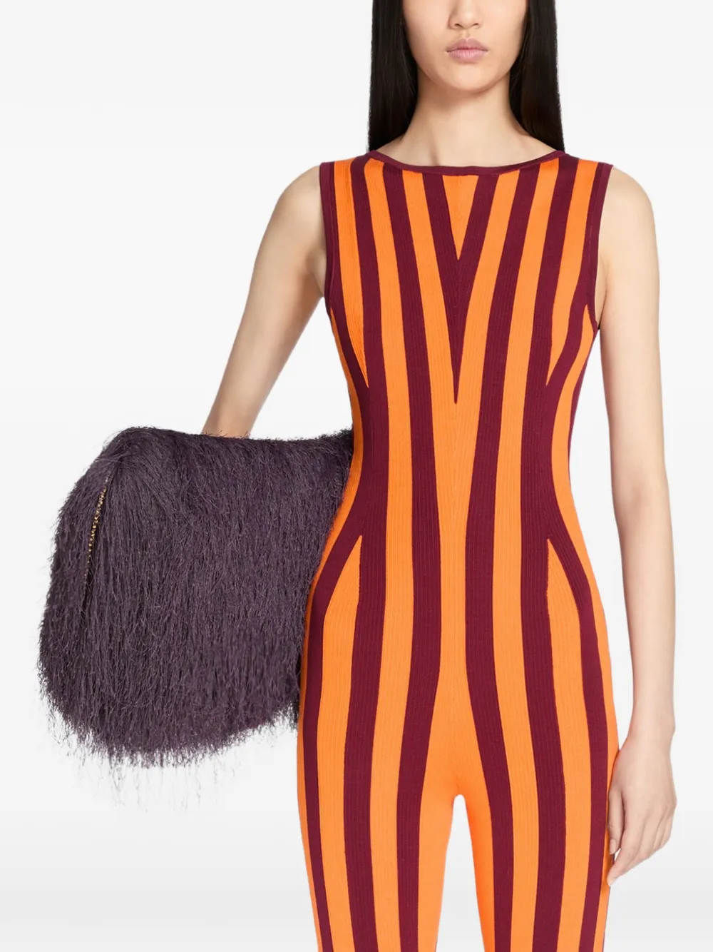 striped knitted jumpsuit