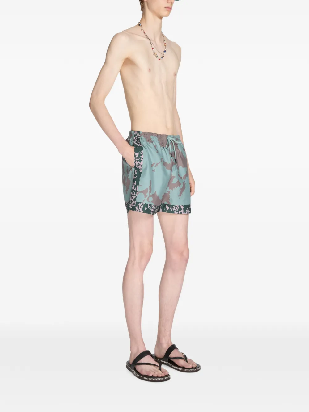  Dries Van Noten Printed Swim Shorts - Blue 
