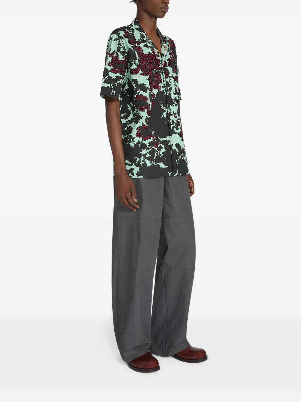  Dries Van Noten Embroidered Shirt - Green 