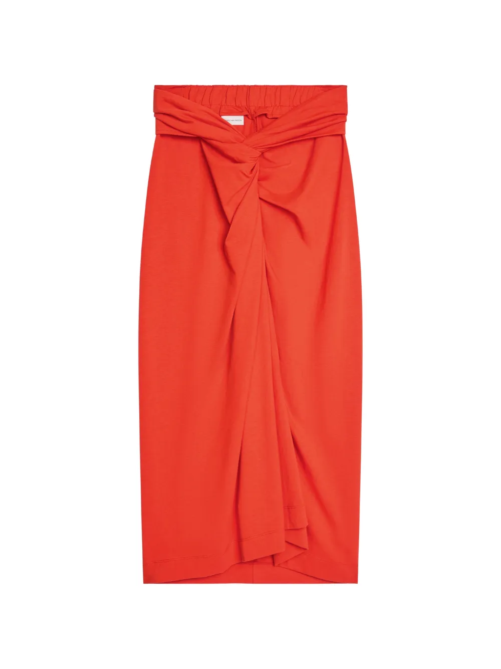 DRIES VAN NOTEN Gonna midi con nodo - Rosso