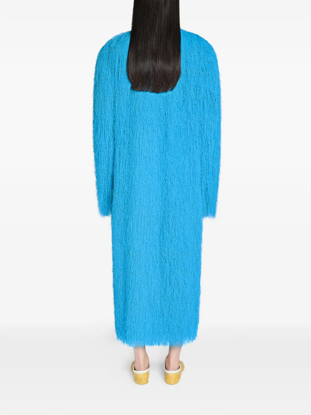DRIES VAN NOTEN Jas met franje en V-hals Blauw
