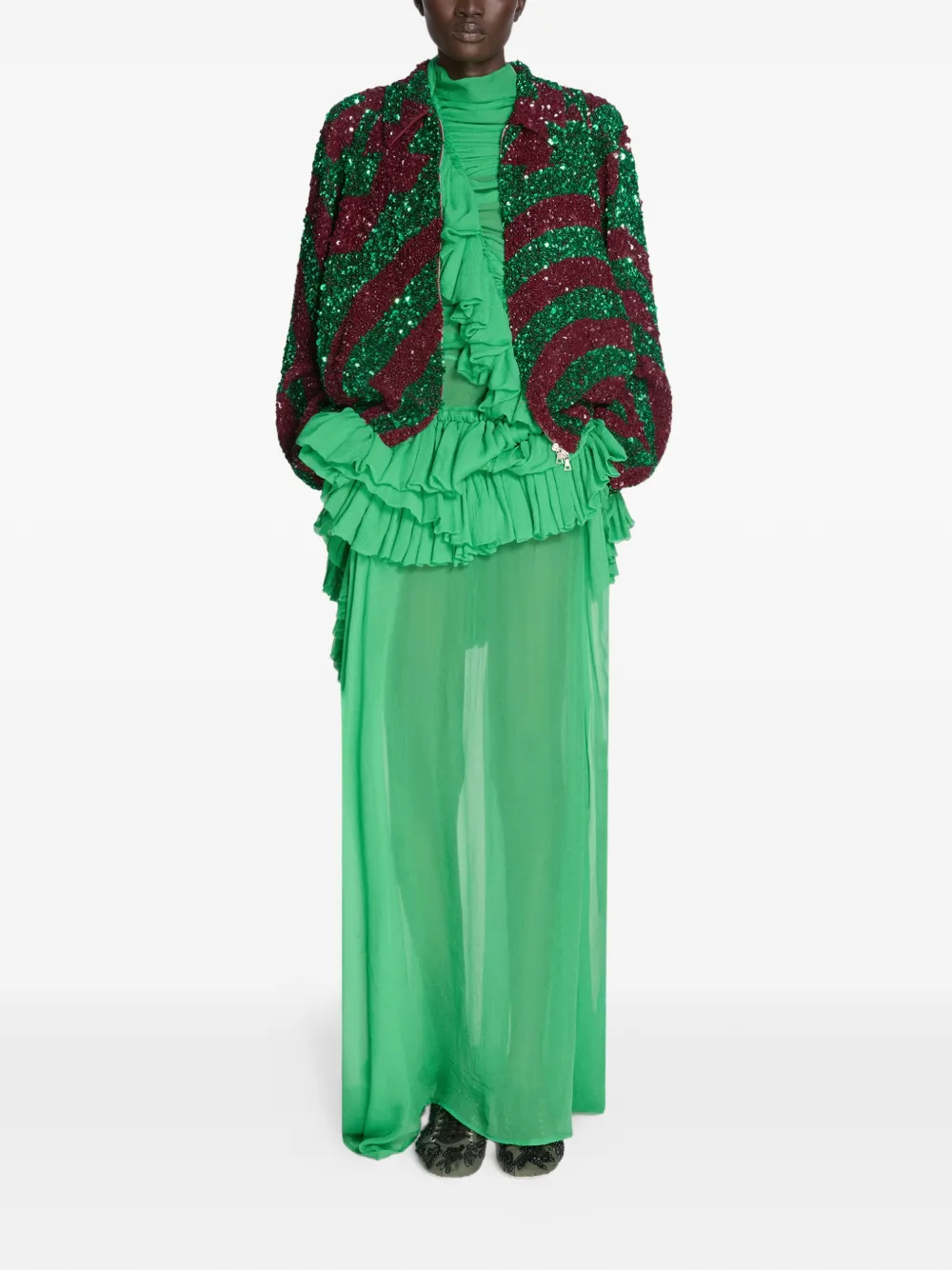  Dries Van Noten Sequinned Jacket - Red 