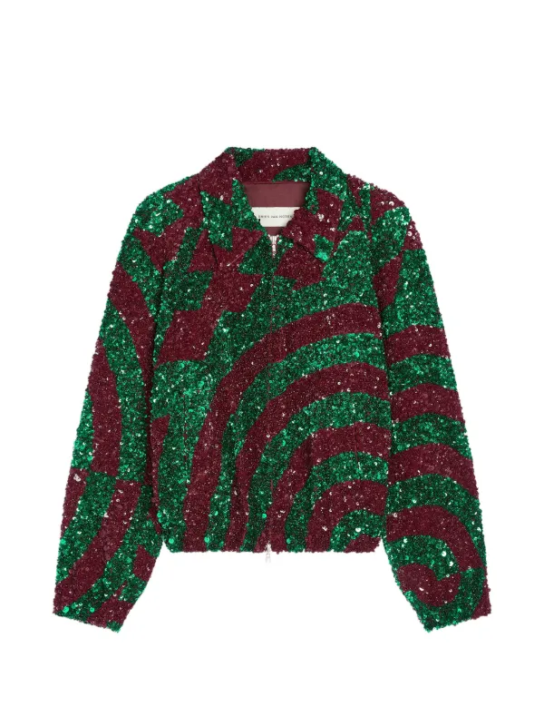 Dries Van Noten Sequinned Jacket in Red