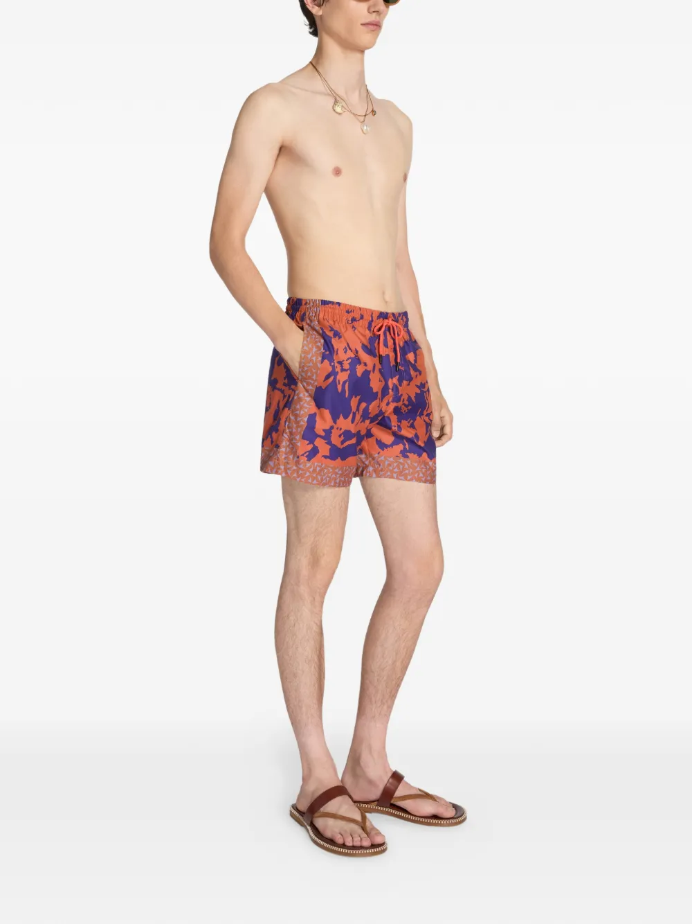 DRIES VAN NOTEN Zwembroek met print Oranje