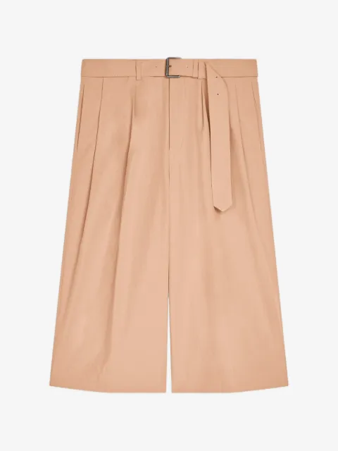 DRIES VAN NOTEN shorts de algodón de popelina con cinturón