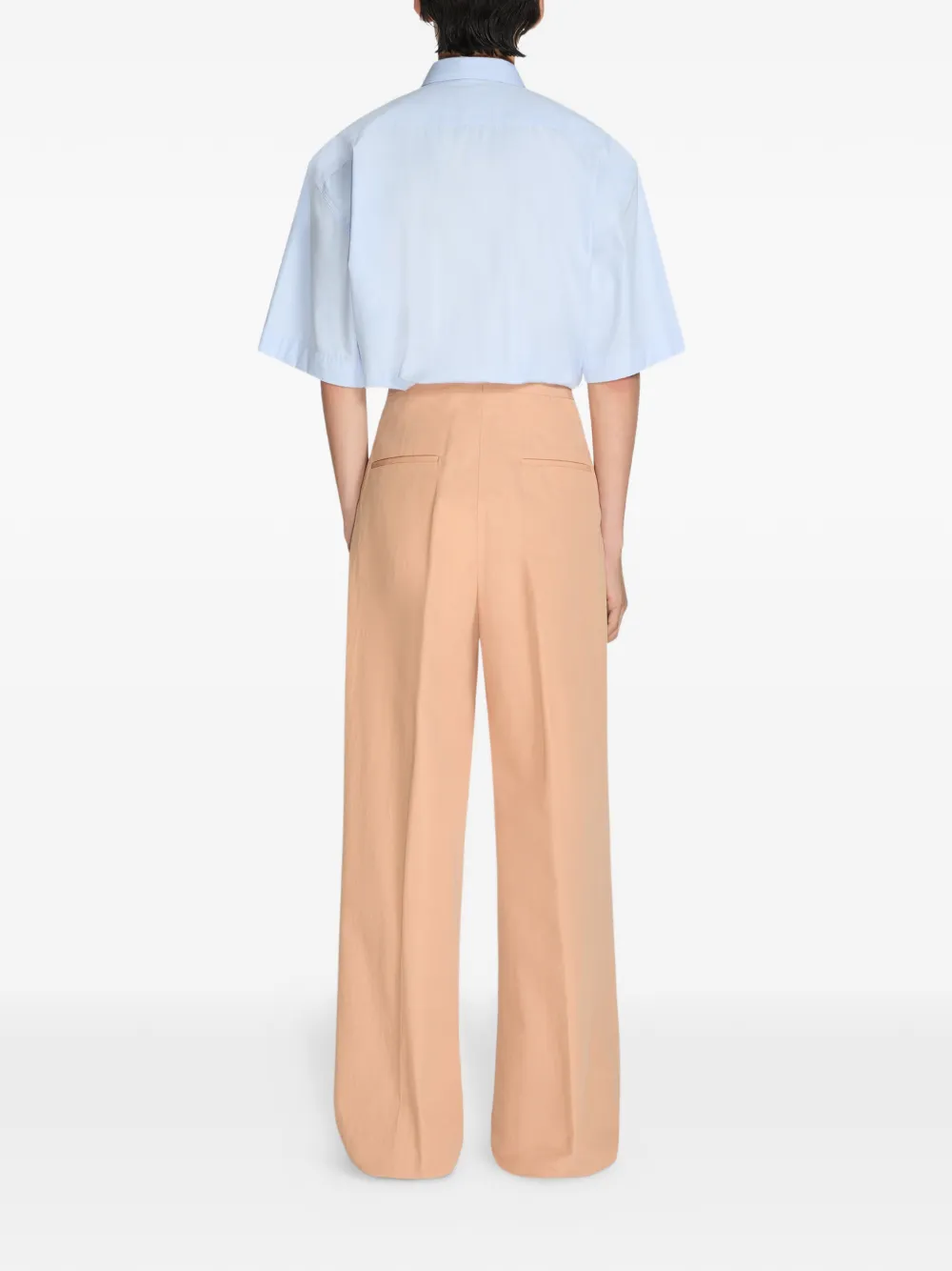 DRIES VAN NOTEN Katoenen popeline plooibroek Beige