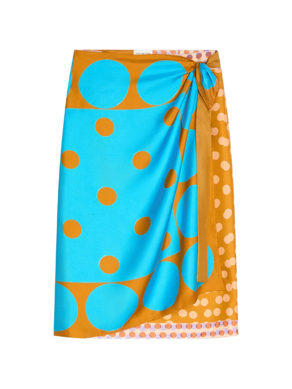 DRIES VAN NOTEN Gonna midi a pois - Blu