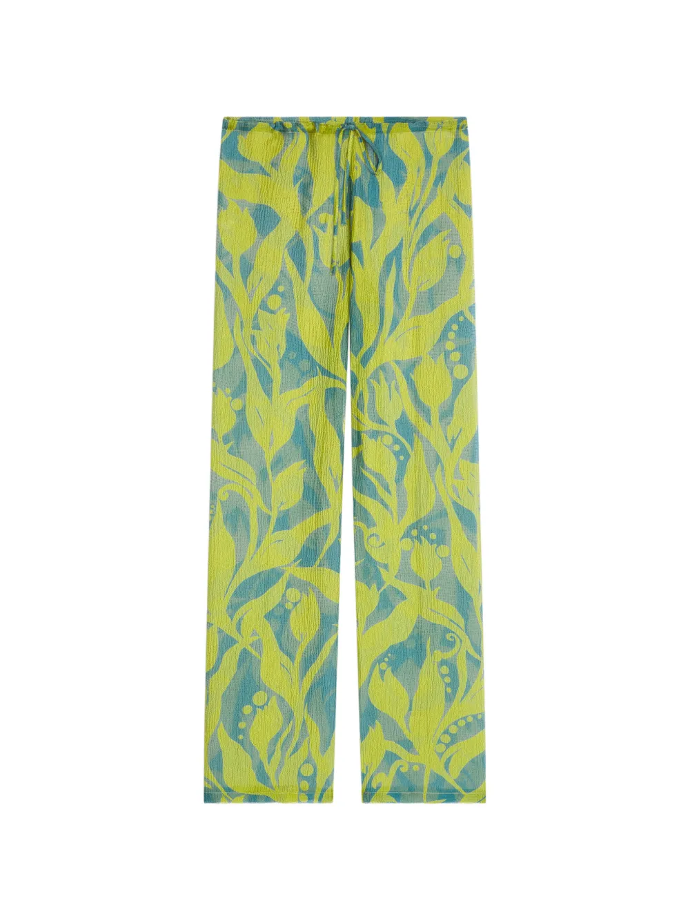 DRIES VAN NOTEN Pantaloni a fiori - Verde