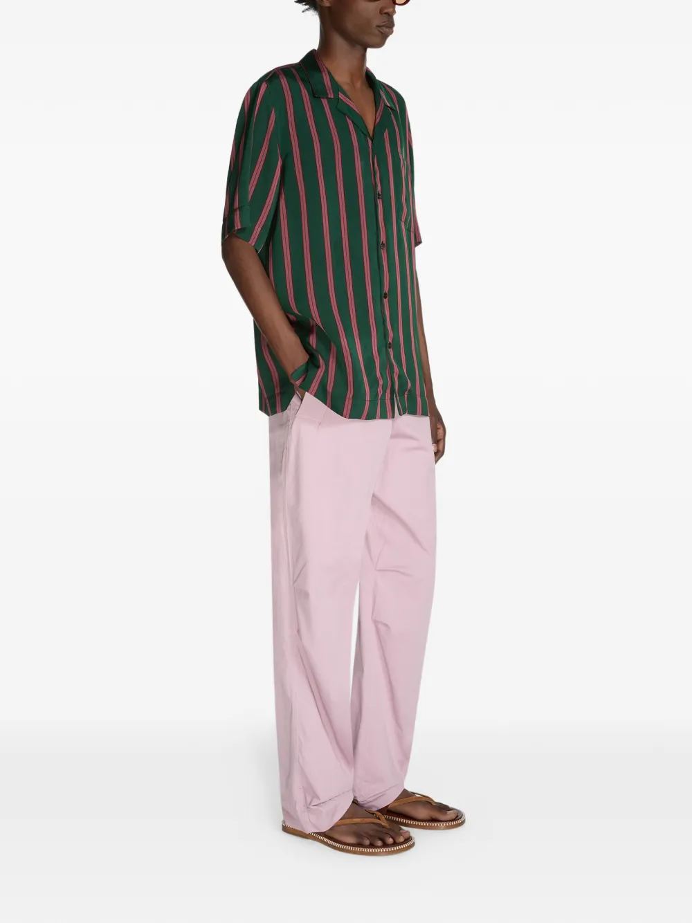  Dries Van Noten Striped Shirt - Green 