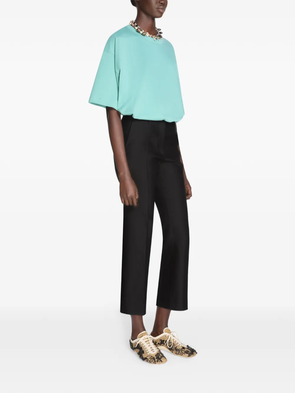  Dries Van Noten Cropped Tailored Trousers - Black 