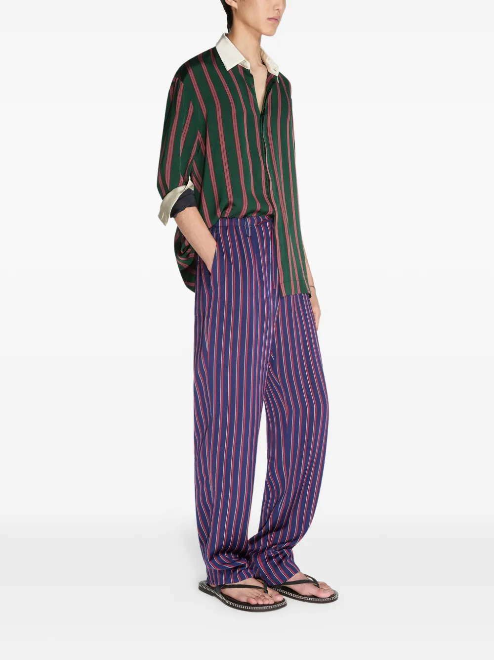  Dries Van Noten Striped Shirt - Green 