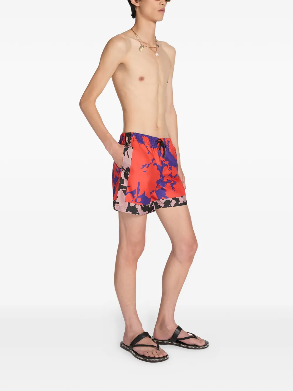  Dries Van Noten Printed Swim Shorts - Red 