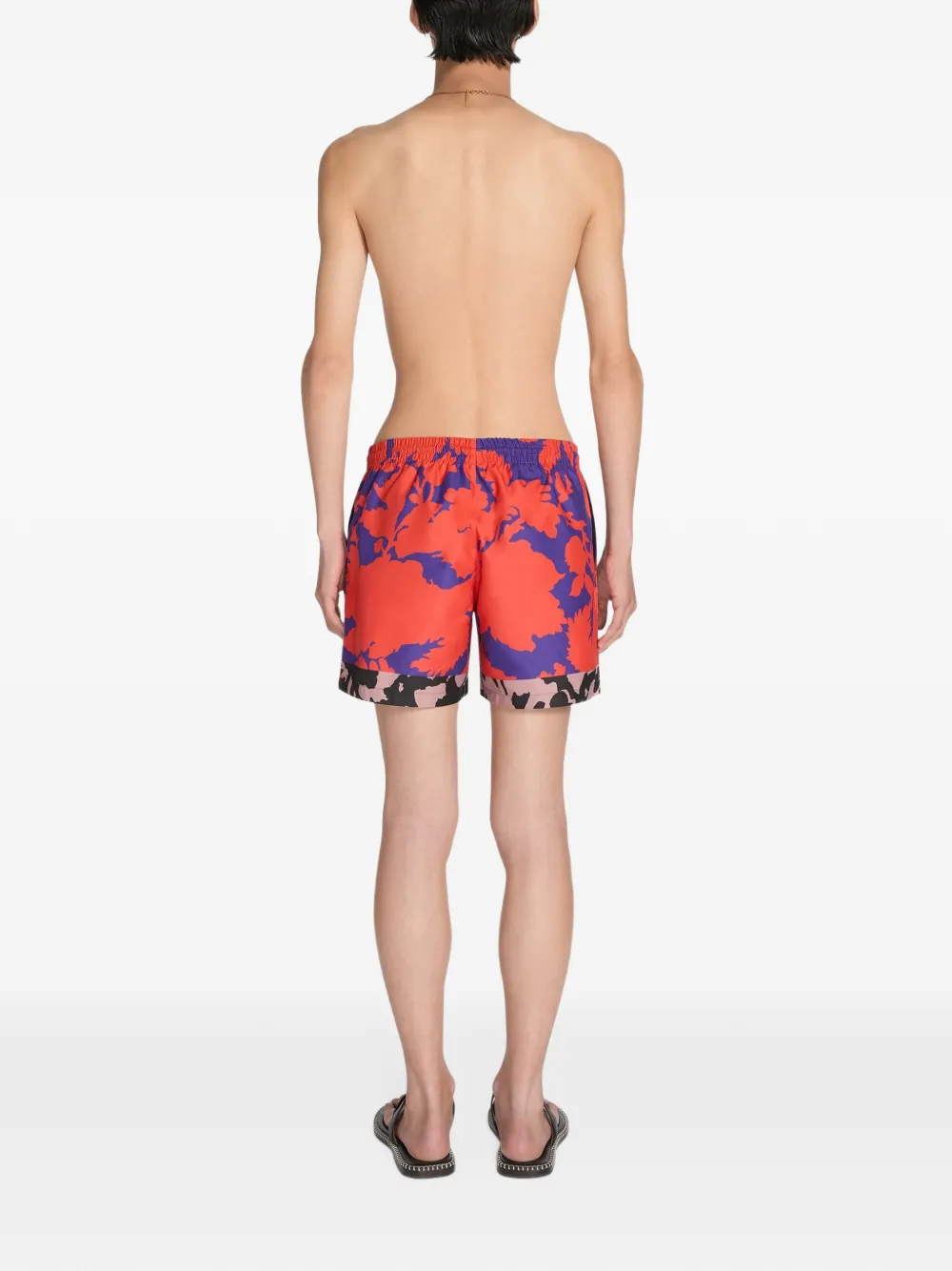 DRIES VAN NOTEN Zwembroek met print Rood