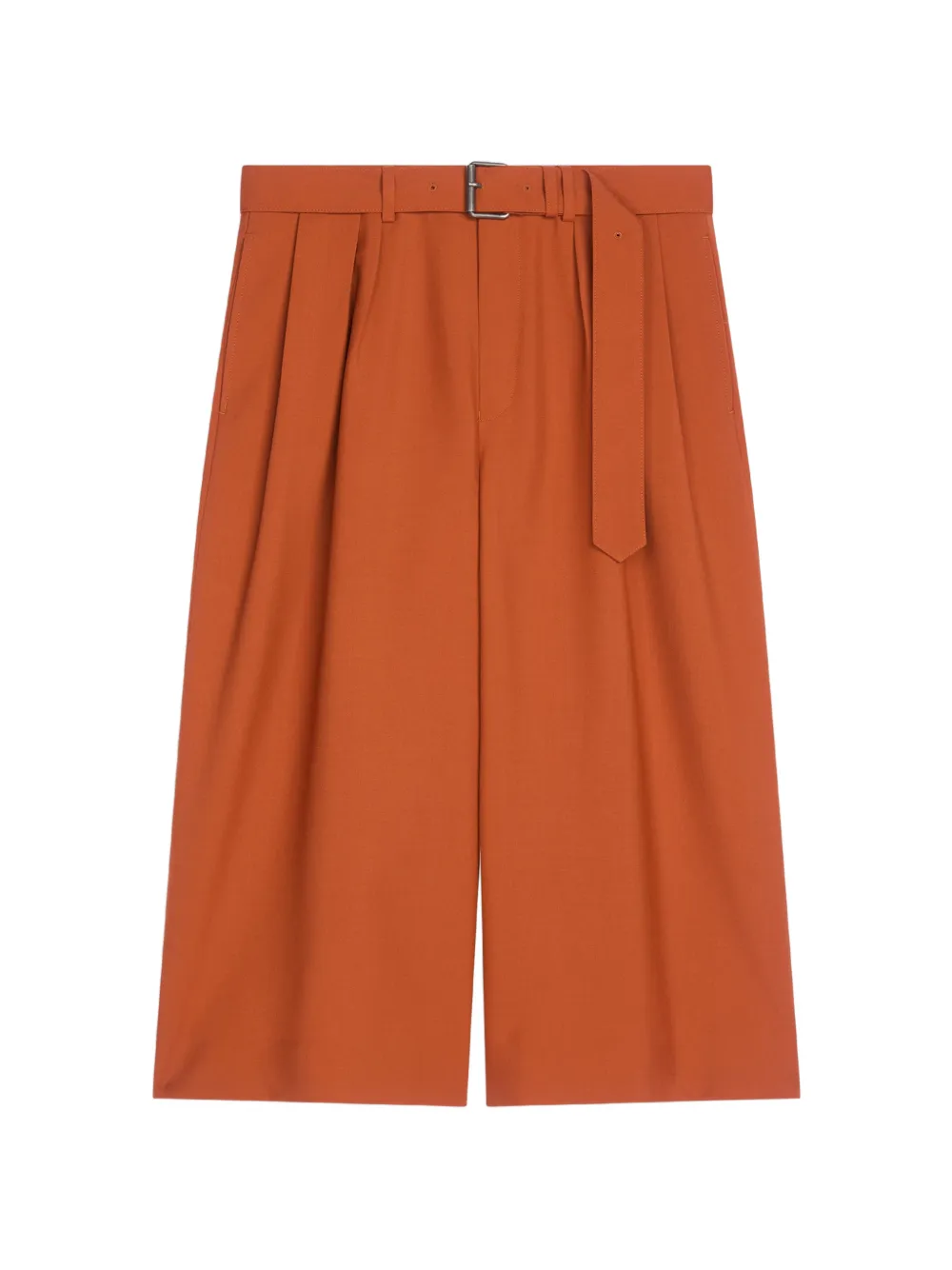 DRIES VAN NOTEN belted wool shorts - Arancione