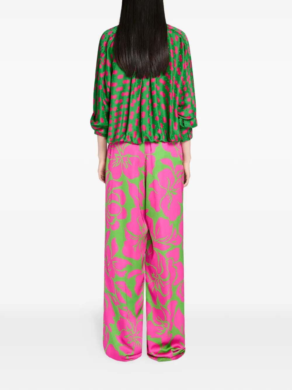DRIES VAN NOTEN Satijnen broek Roze
