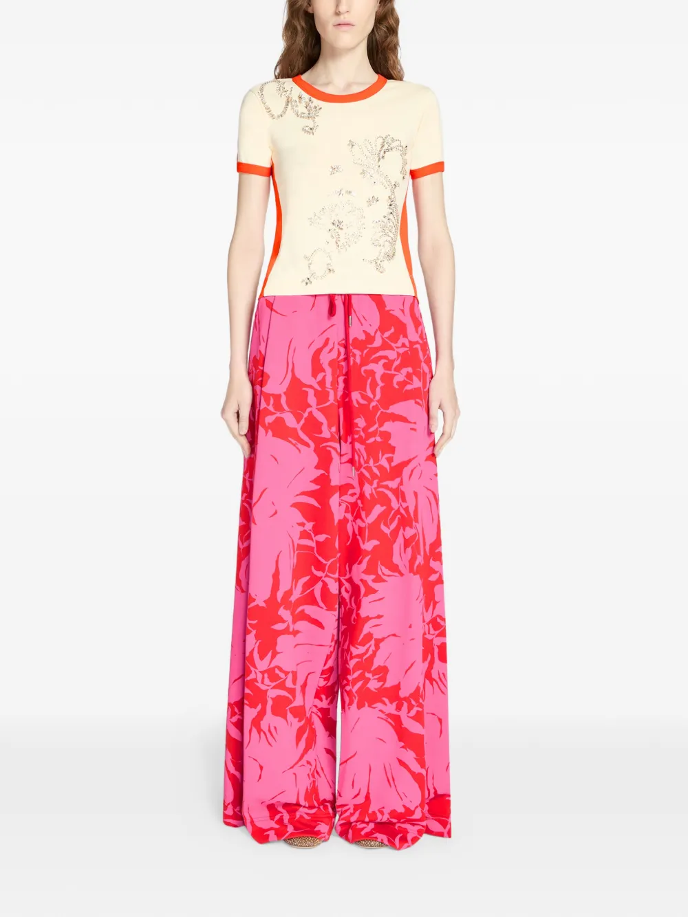  Dries Van Noten Floral Loose Trousers - Pink 
