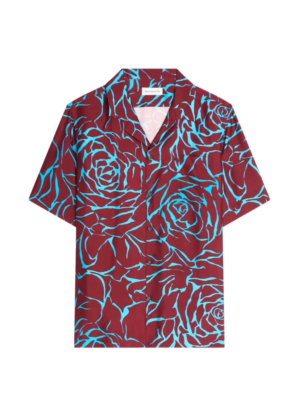 DRIES VAN NOTEN rose-print shirt - Rosso