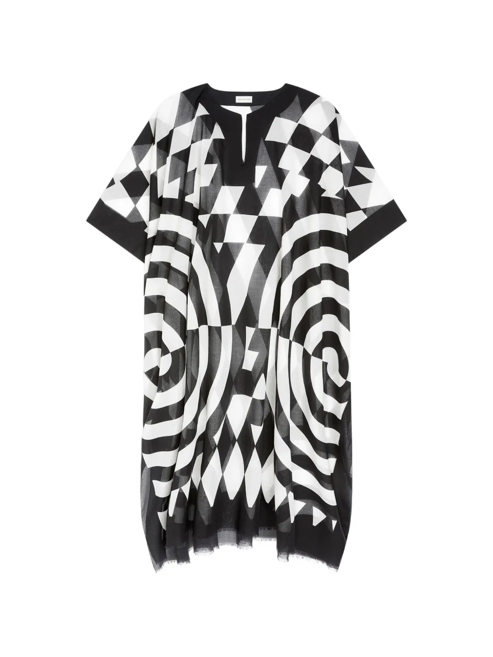 DRIES VAN NOTEN Caftano con stampa - Bianco