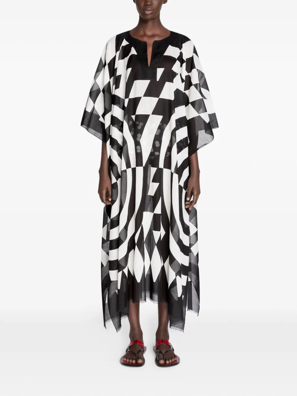  Dries Van Noten Loose-fit Printed Kaftan - White 