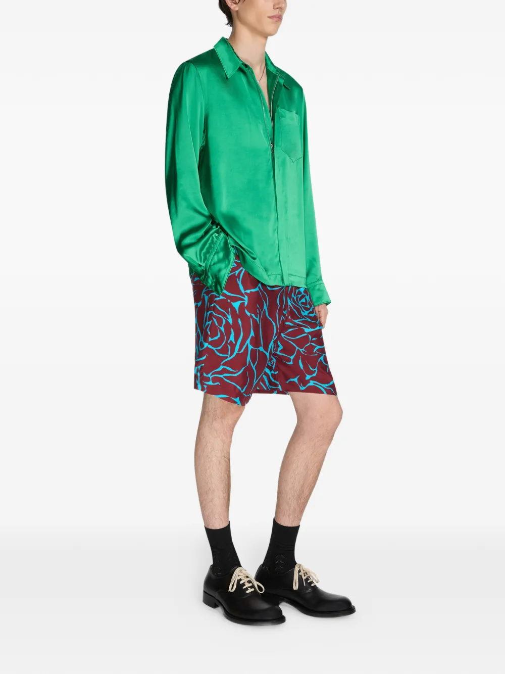  Dries Van Noten Zip-up Shirt - Green 