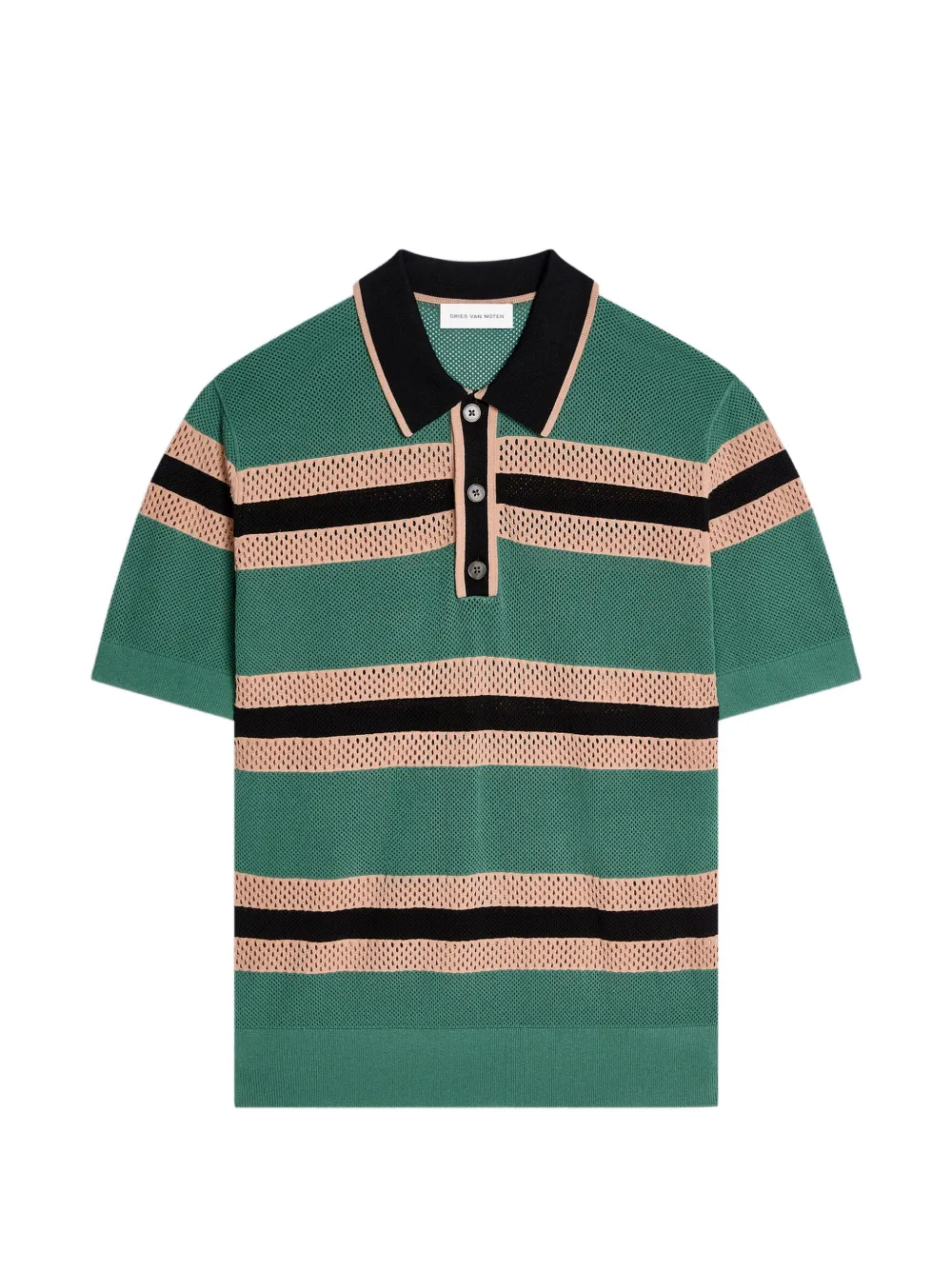 DRIES VAN NOTEN striped polo shirt - Verde