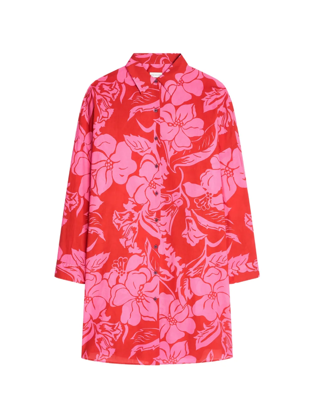 DRIES VAN NOTEN Chemisier midi a fiori - Rosso