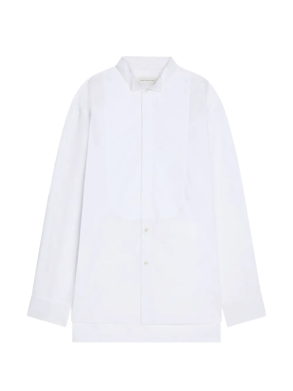 DRIES VAN NOTEN Tuxedo cotton shirt - Bianco
