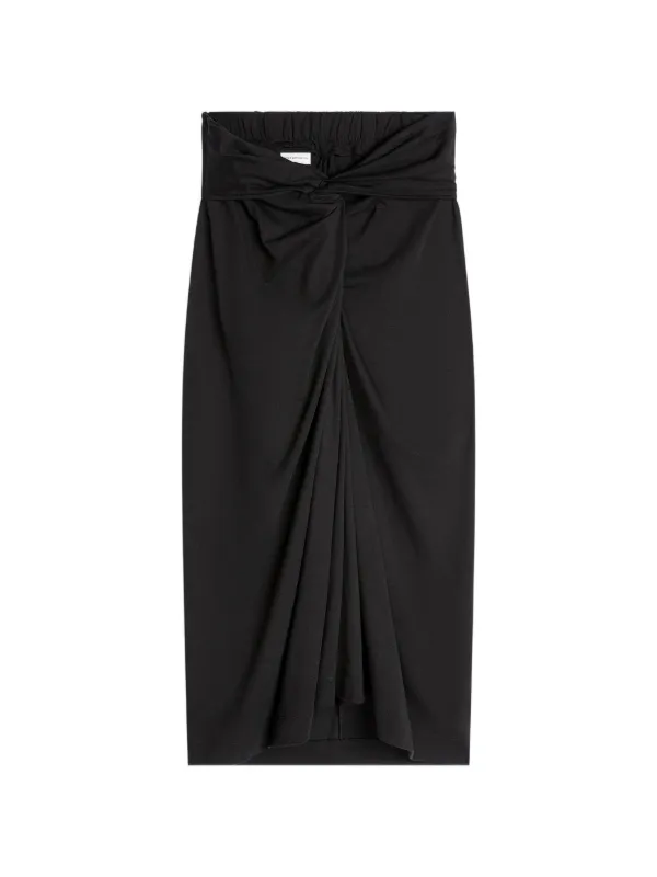 Dries Van Noten Knot Jersey Skirt in Black