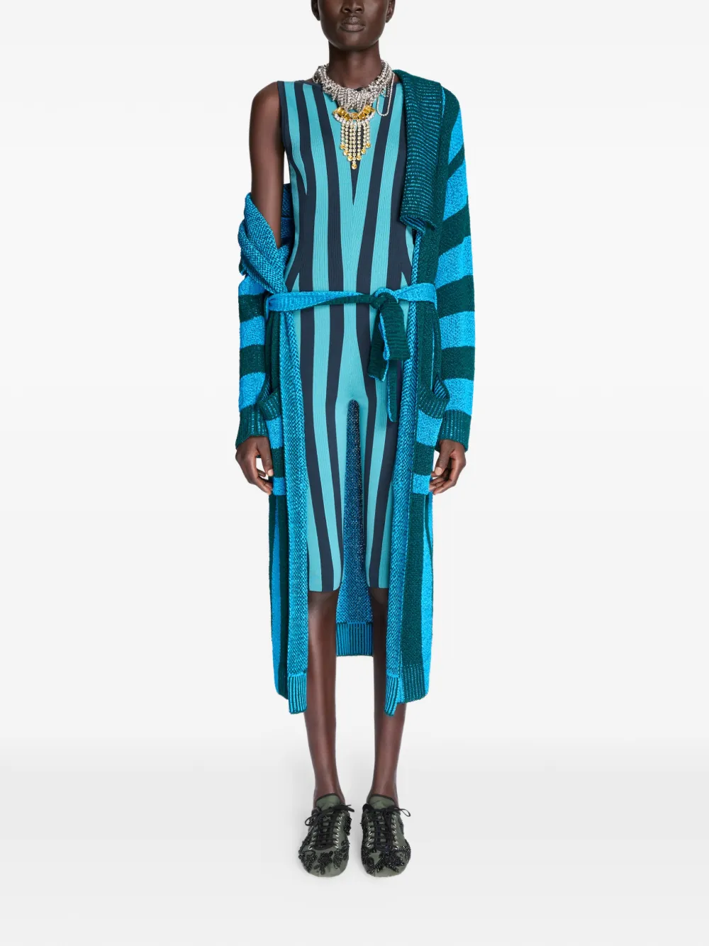 Dries Van Noten Belted Cardigan - Blue 