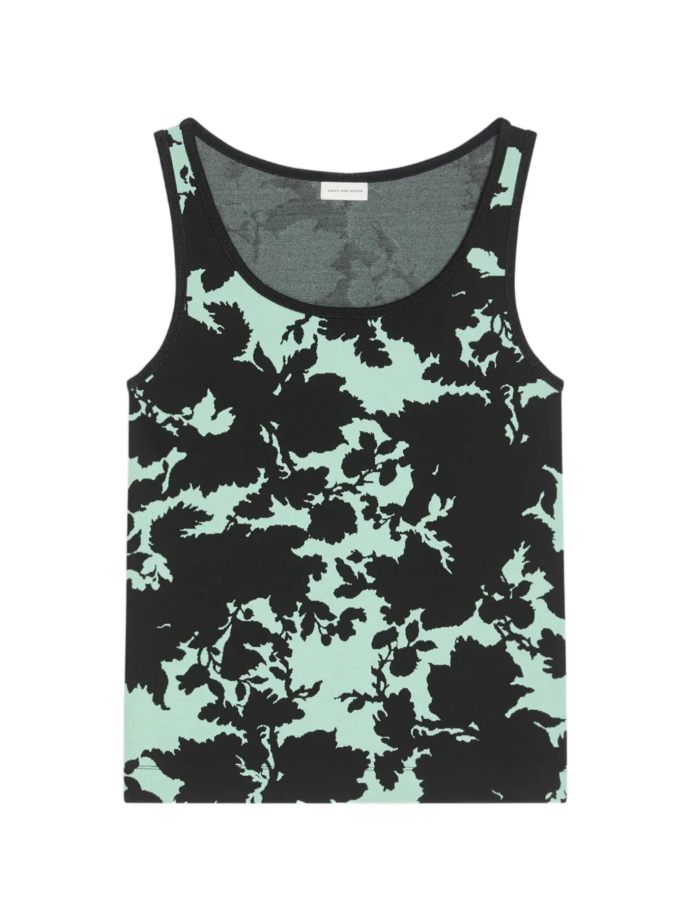 DRIES VAN NOTEN jacquard tank top - Nero
