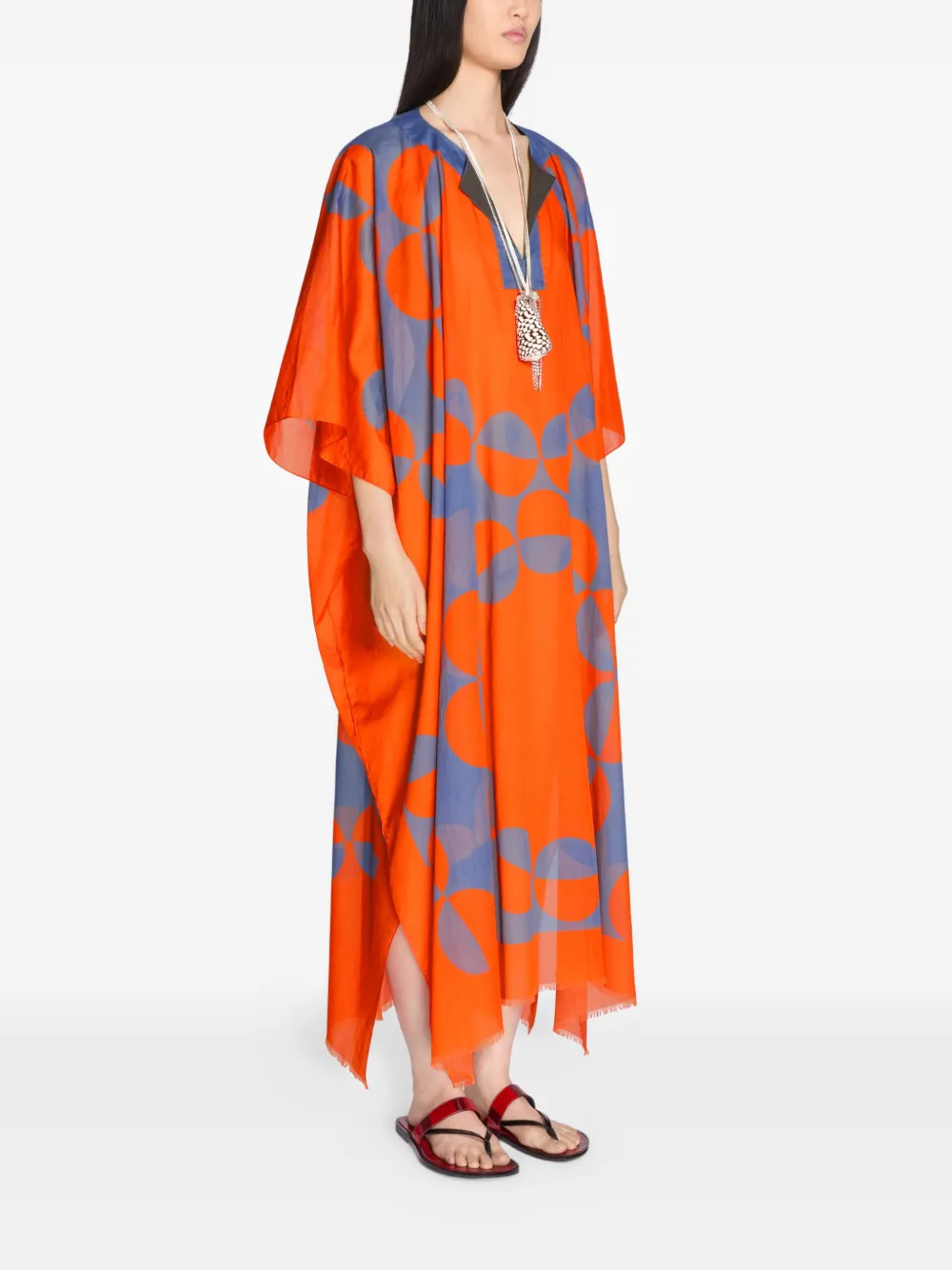  Dries Van Noten Printed Kaftan - Orange 