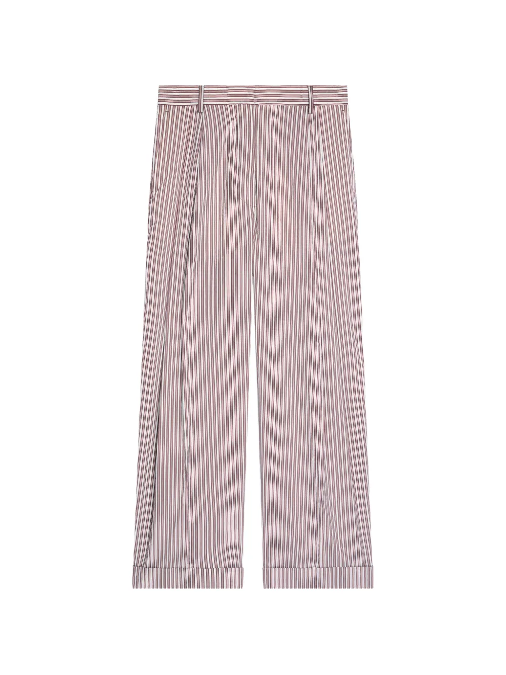 DRIES VAN NOTEN Pantaloni plisséé a righe - Bianco