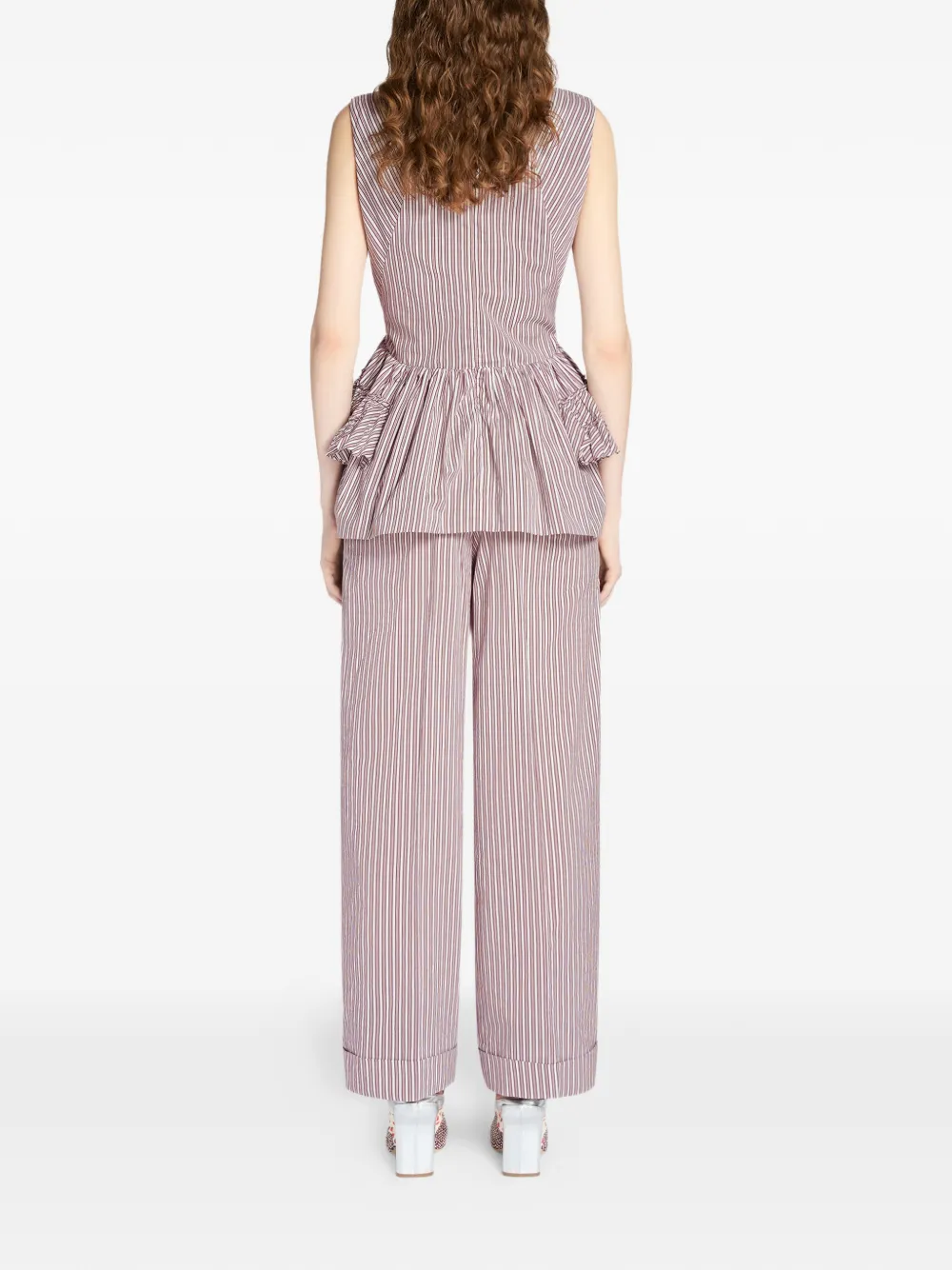 pleated striped trousers