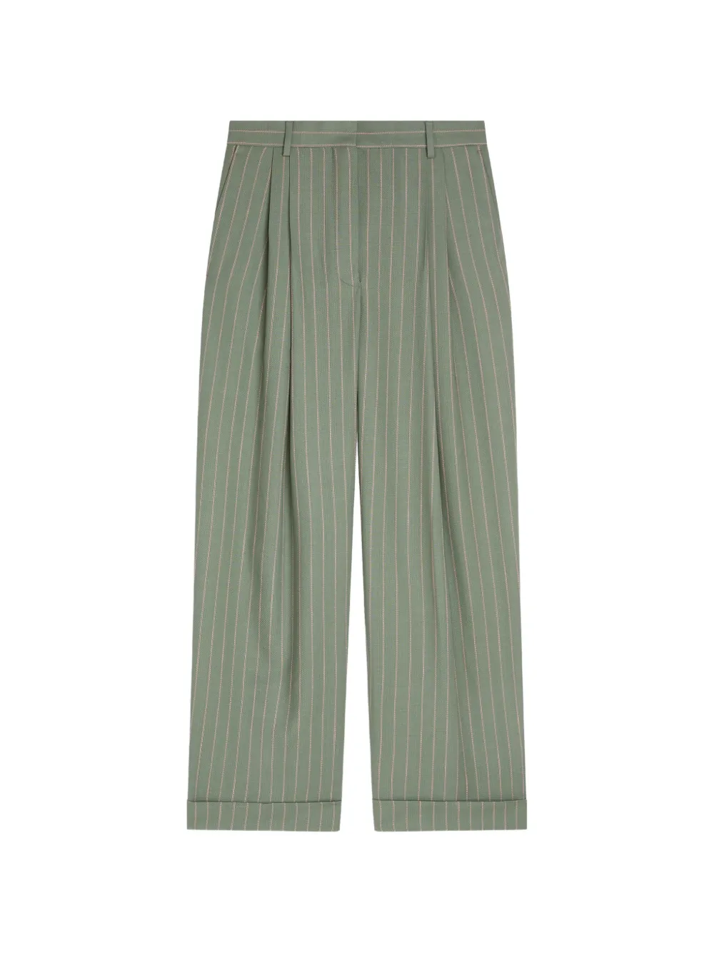 DRIES VAN NOTEN Pantaloni gessati con pieghe - Verde