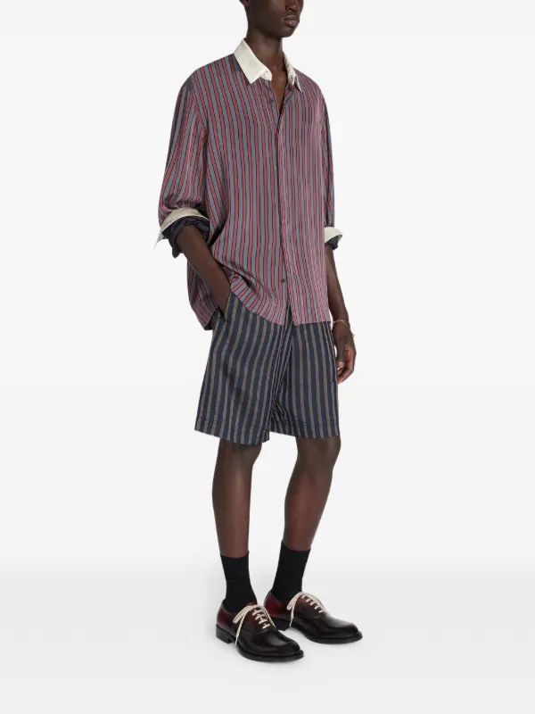 DRIES VAN NOTEN コントラスト ストライプ シャツ | グレー | FARFETCH JP