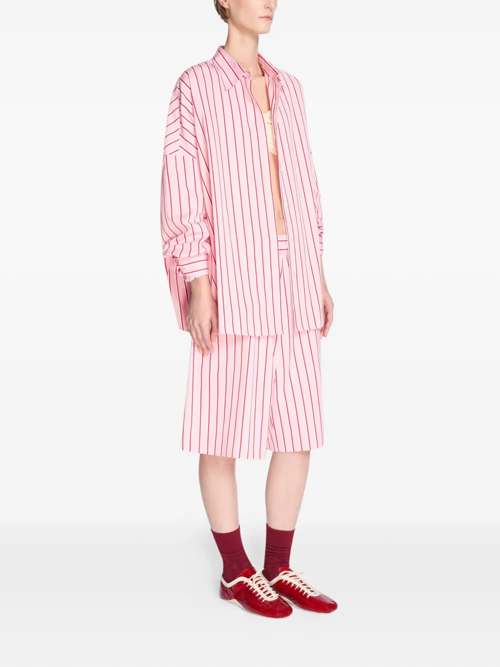 DRIES VAN NOTEN ストライプ シャツ | ピンク | FARFETCH JP