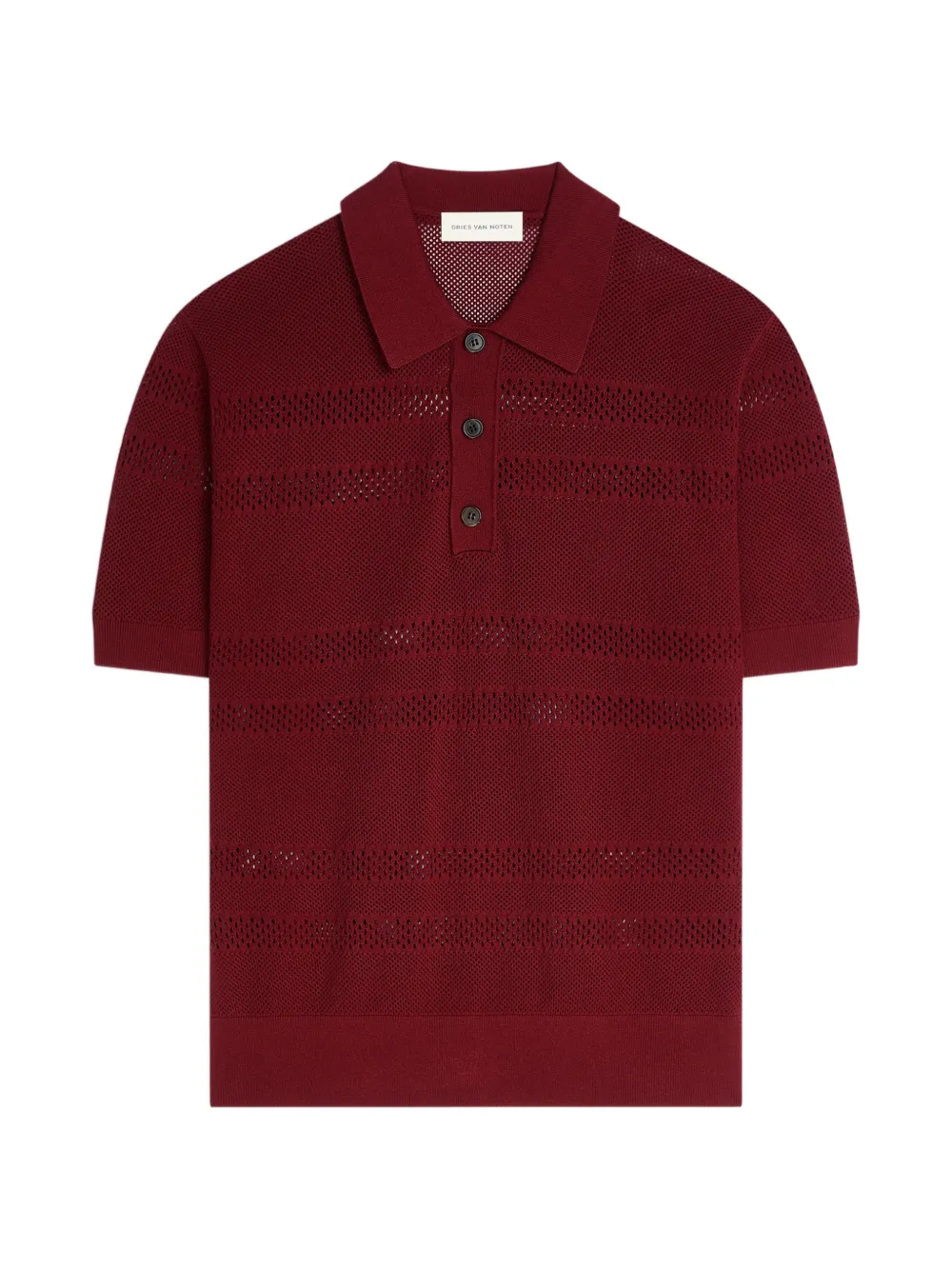 DRIES VAN NOTEN mesh polo shirt - Red