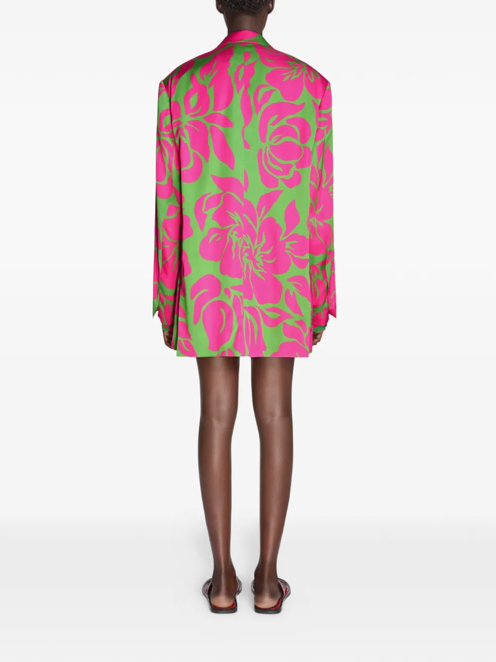 DRIES VAN NOTEN Oversized satijnen blazer Groen