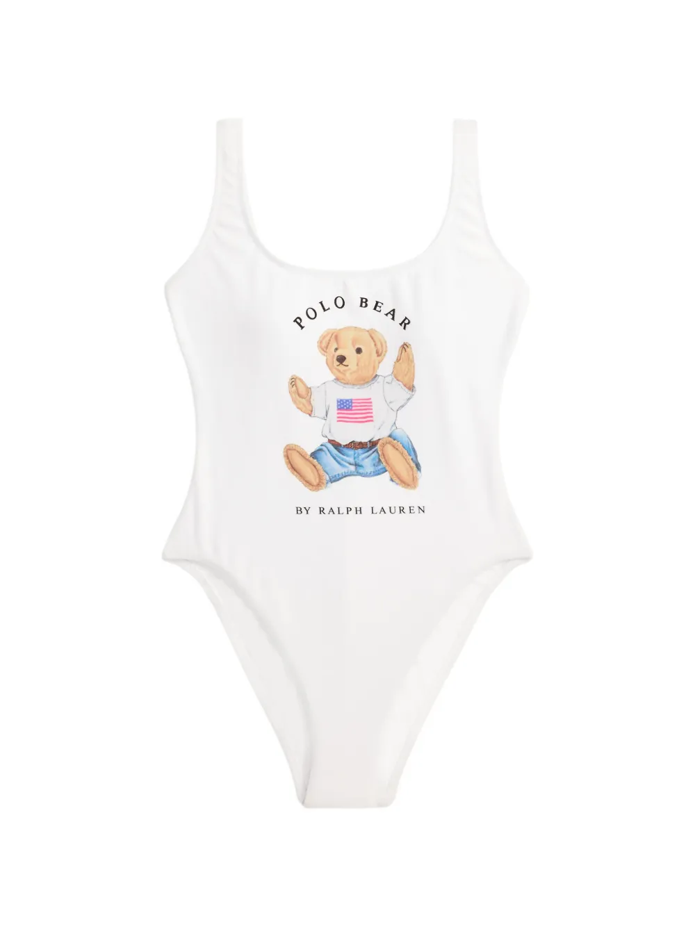 Polo Ralph Lauren Costume da bagno con stampa Polo Bear - Bianco