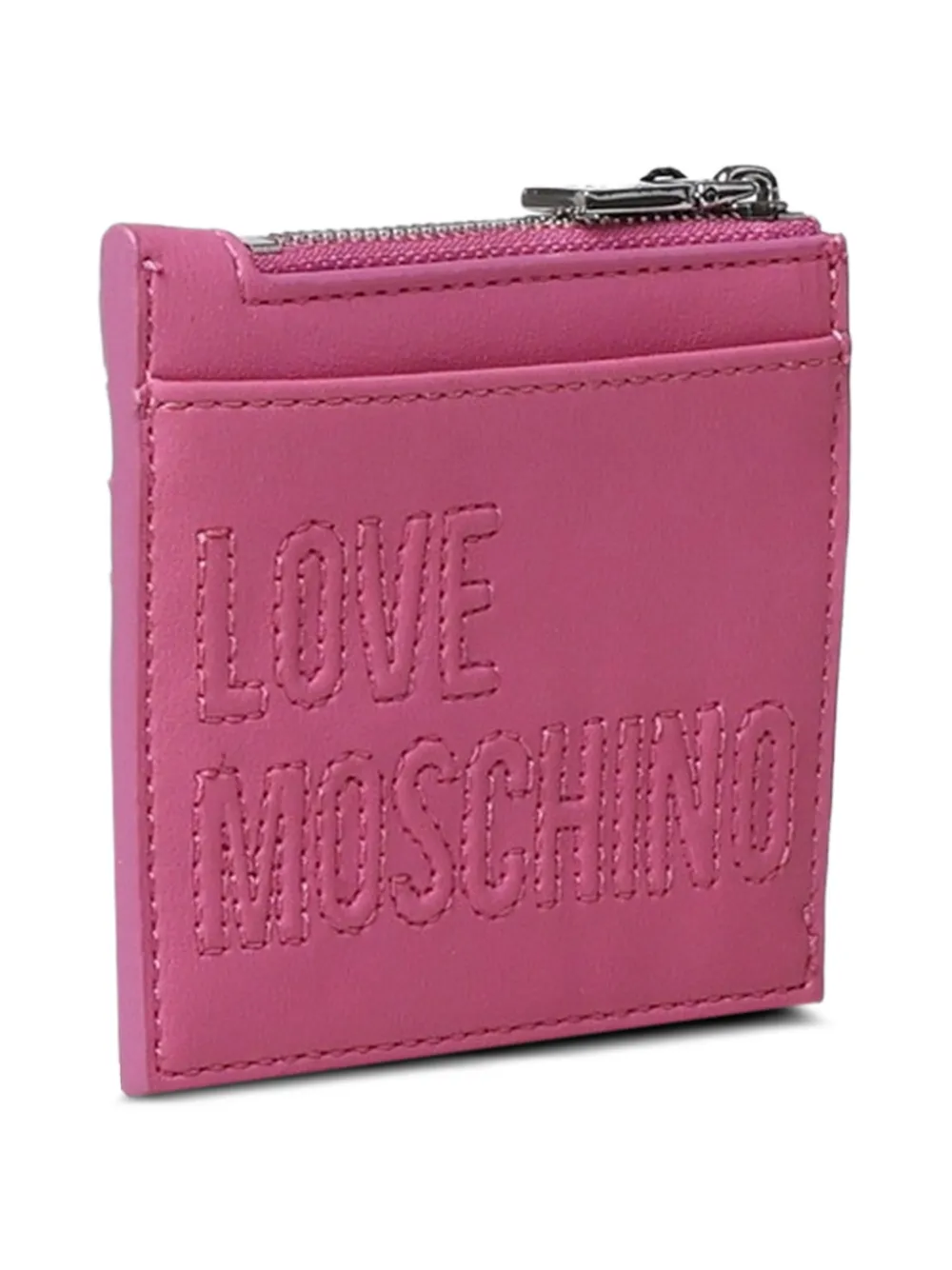 Love Moschino Pasjeshouder met logo-reliëf Roze