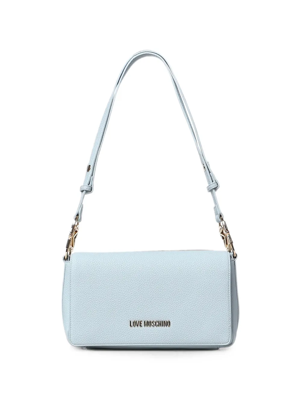 Love Moschino logo-plaque grained shoulder bag - Blu