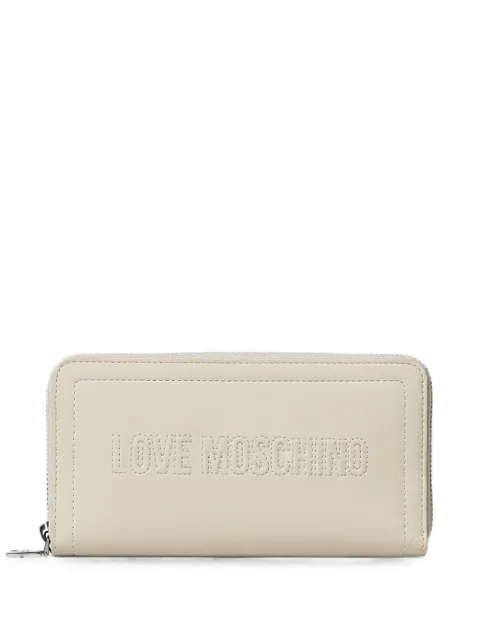 Love Moschino embroidered zip-around wallet