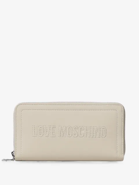 Love Moschino embroidered zip-around wallet