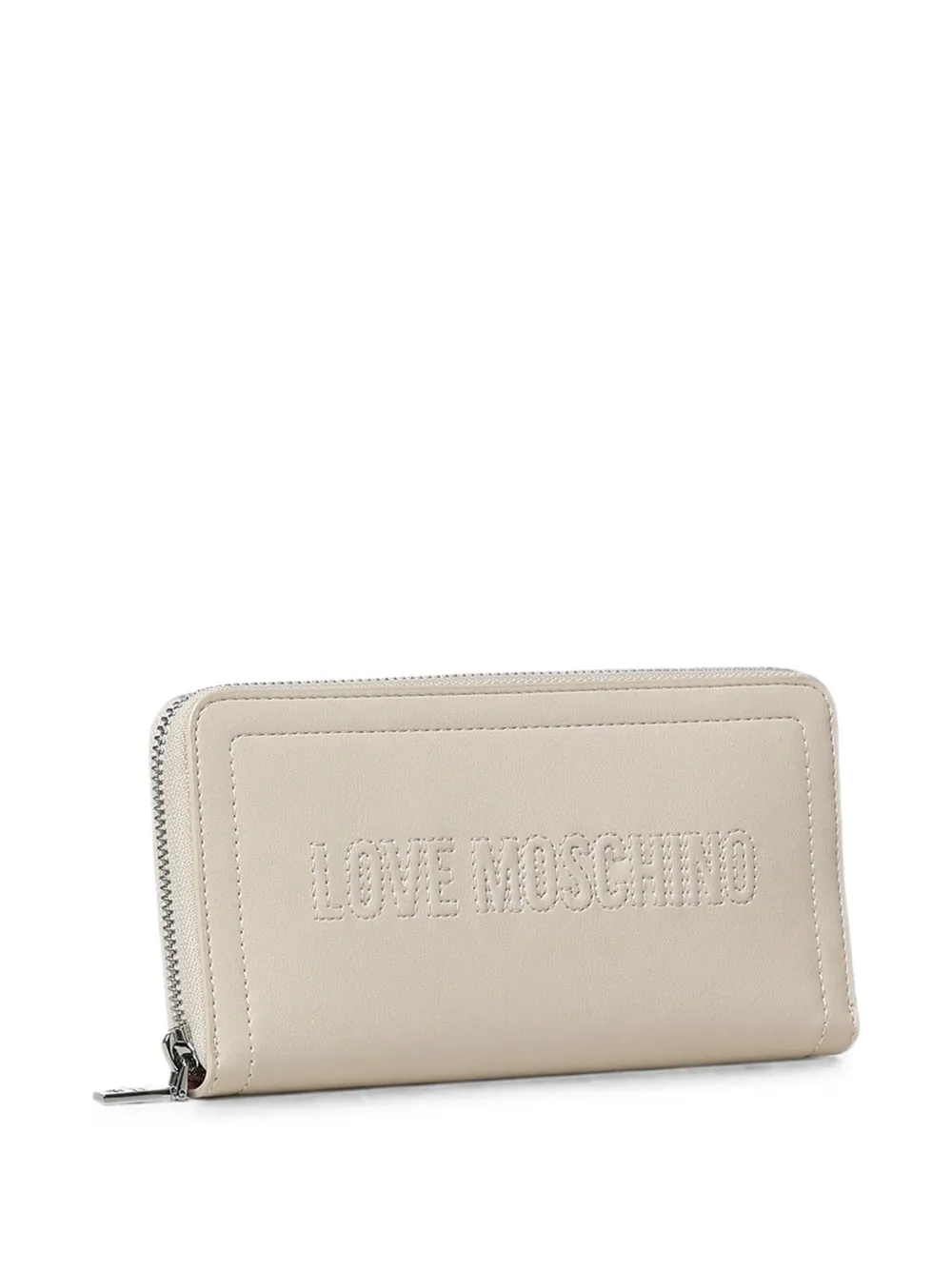 Love Moschino Portemonnee met borduurwerk en rits Beige